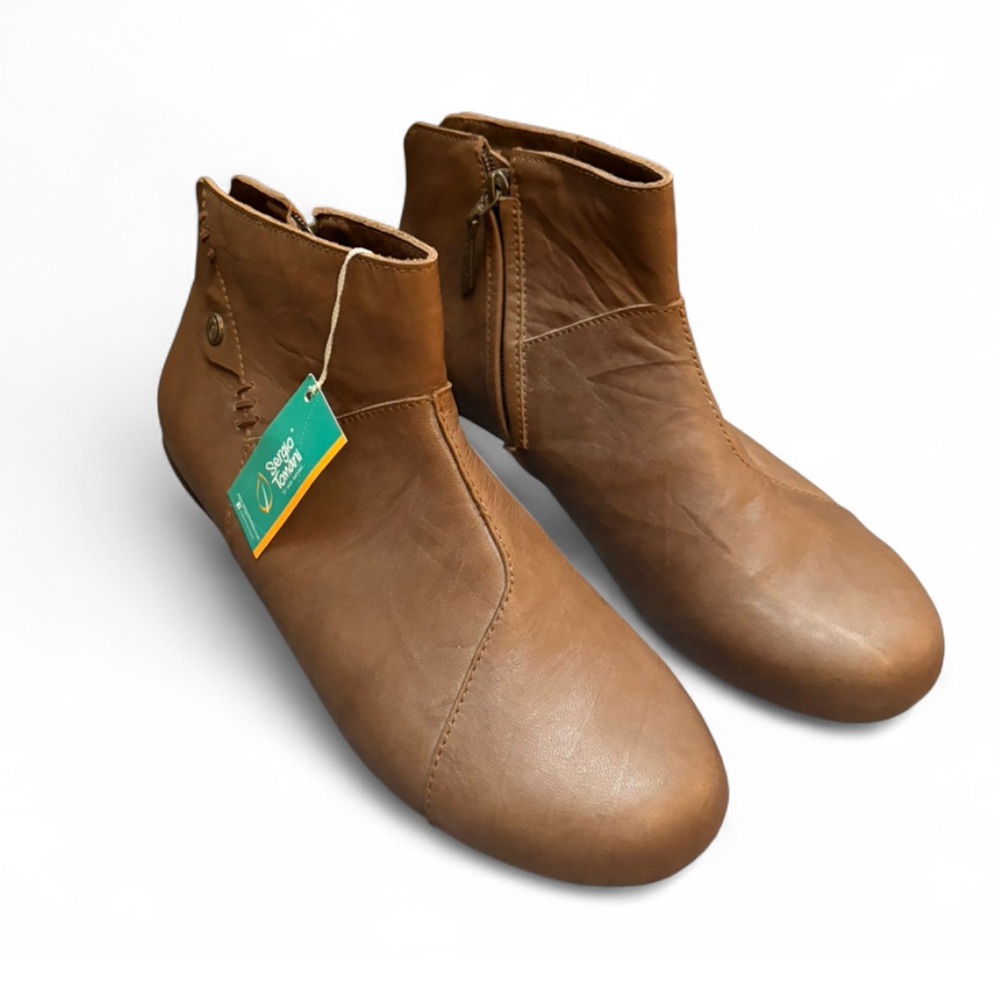 NWT Sergio Tomani Artisanal Hand-Crafted Leather Ankle Boots